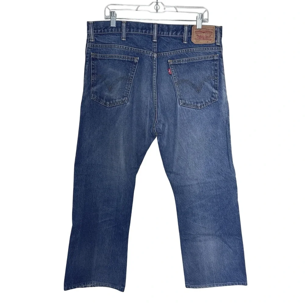 Levis 517 Bootcut Jeans Mens 36x29 Blue Denim Medium‎ Wash Cotton 517-0217